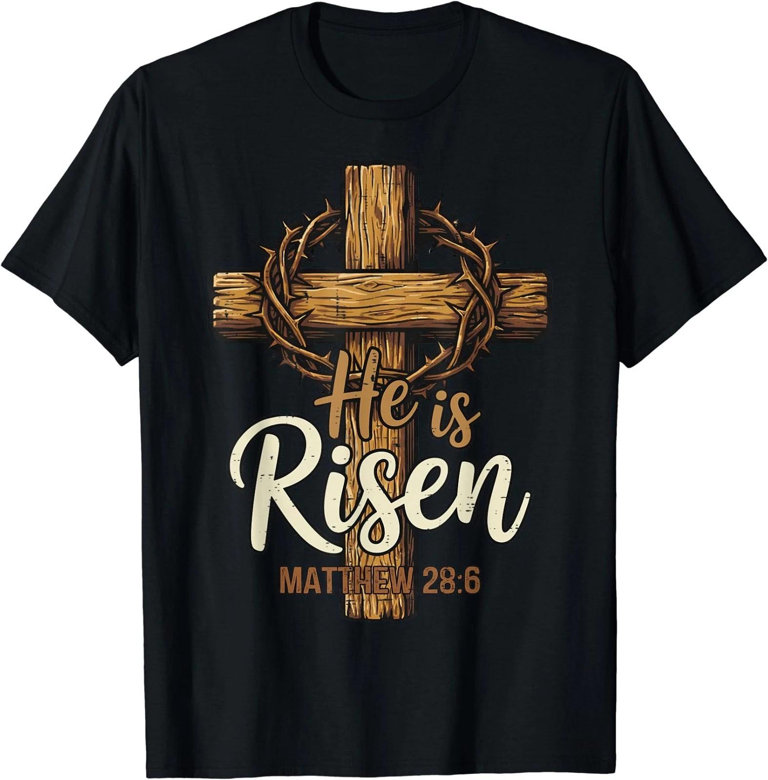 Easter Cross He is Risen Jesus Christian Men Women T shirt L