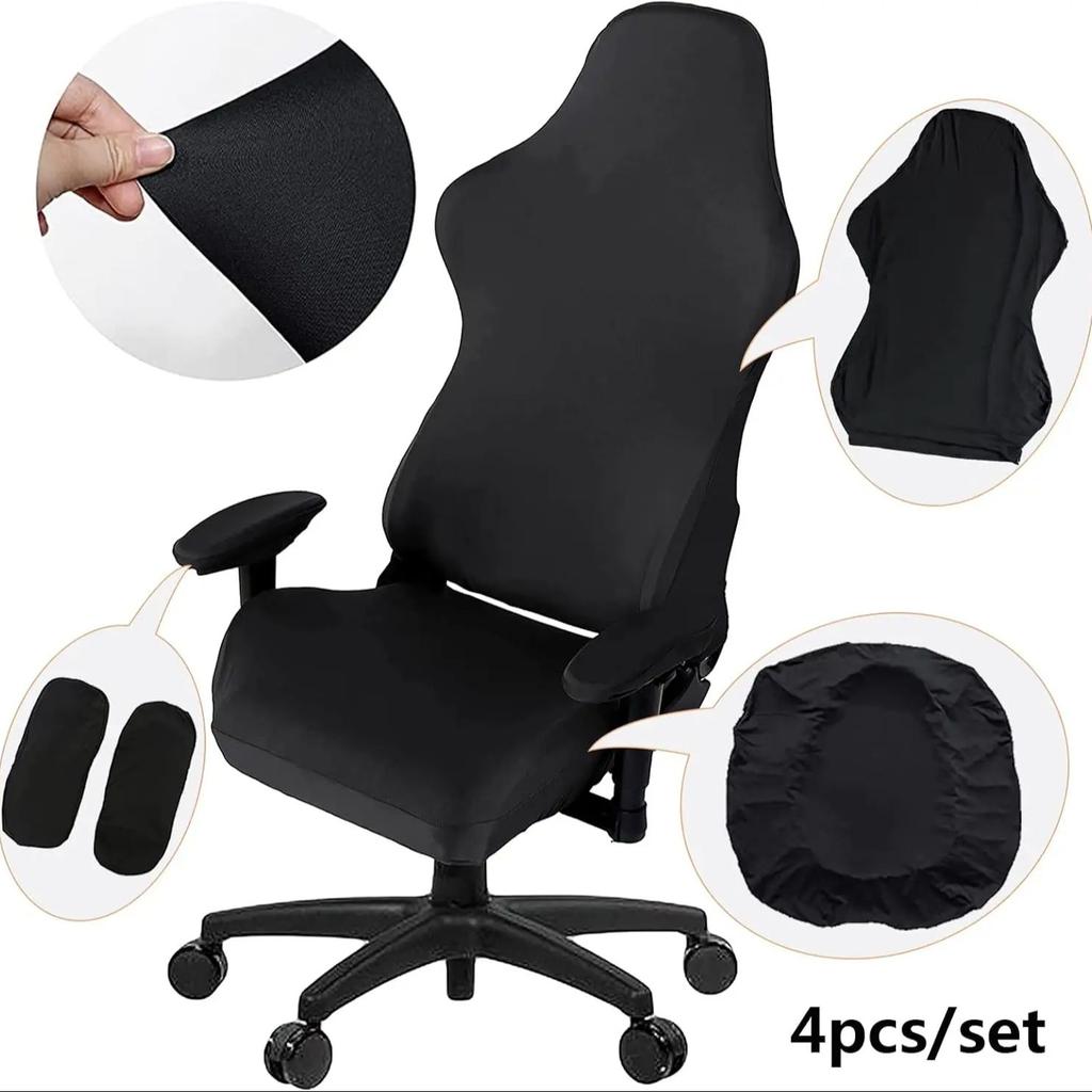 Gaming Chair Cover-Gaming Chair Seat Cover 4pc/Set Gaming Chair Covers Stretchable with Armrest Covers/Chair Back Covers/Chair S