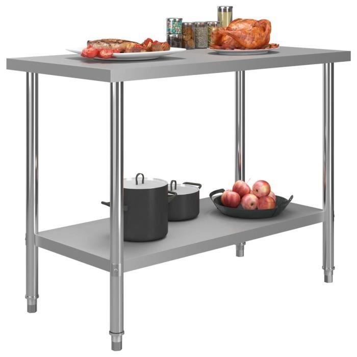 VidaXL Kitchen Work Table 120x60x85 Cm Stainless Steel 51190