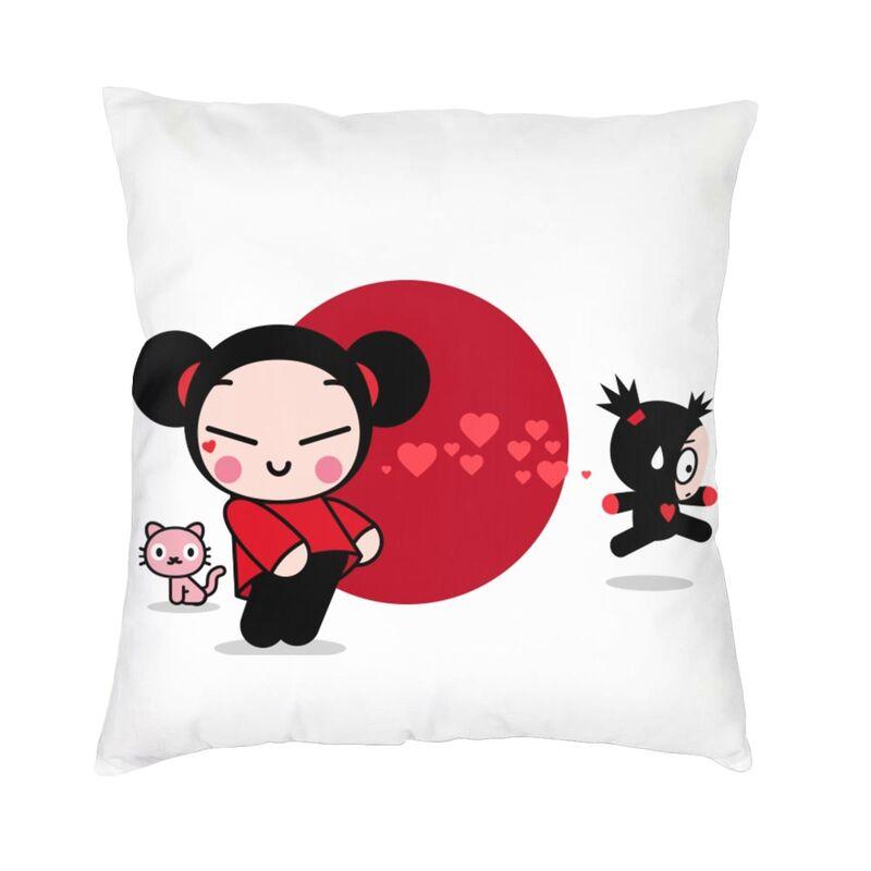 

Современный забавный чехол для подушки Love Pucca and Garu для дивана, полиэстер, наволочка для ТВ, анимации, аниме, наволочка для гостиной 45x45cm 18x18in