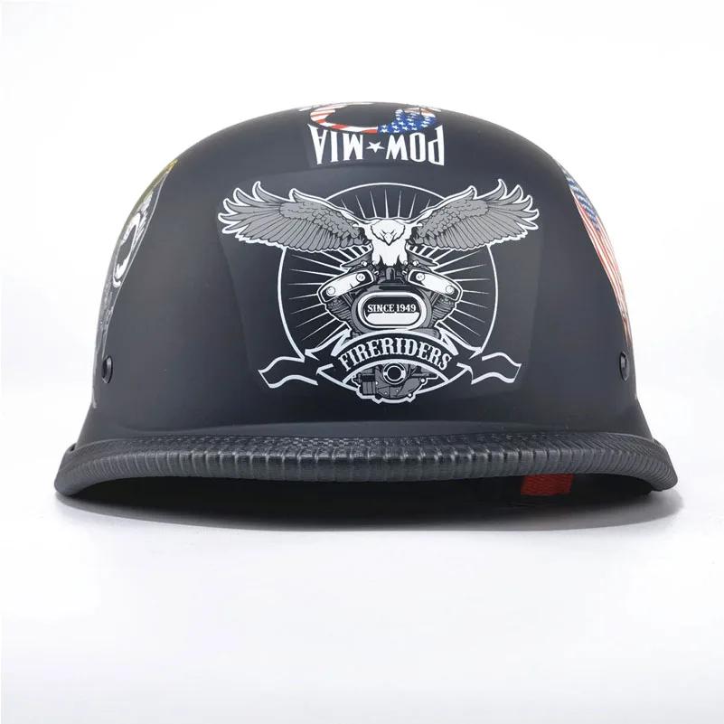 New DOT Approved Motorcycle Helmet Half Face Vintage Retro German  Safety Protection New Summer Unisex Road Caps Helmets