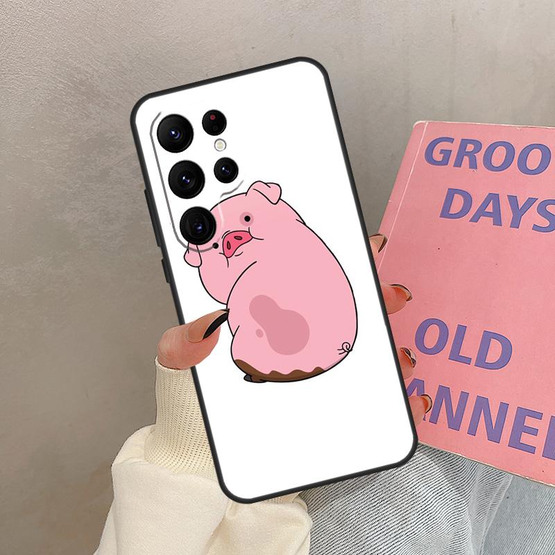 Cute PINK Kawai Pig Case For Samsung Galaxy S24 FE S21 FE S20 S22 S23 S25 Ultra S9 S10 Plus S25 FE Cover Coque