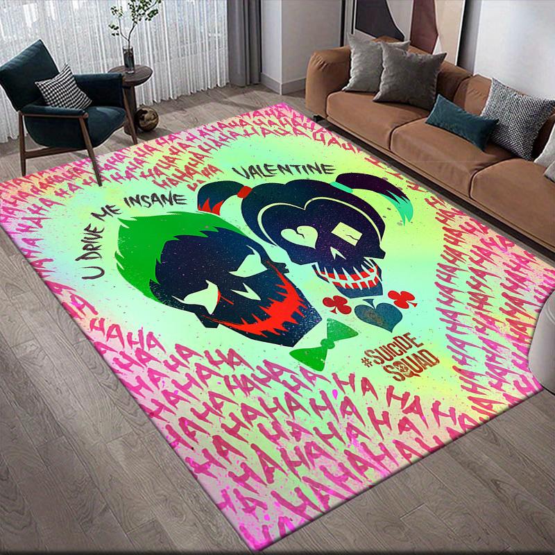 

Joker & Harley Anti-Slip Rug, Rectangular Carpet for Home Entertainment Room Decor 60x90cm