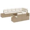 Garden Sofa Set with Storage Beige and Cream Poly Rattan