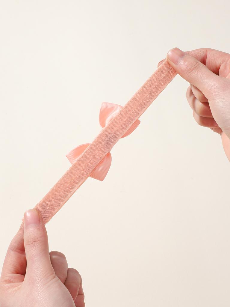 5 Stück/Set Einfarbiges Ripsband Schleife Stirnband für Mädchen Neuer Kopfschmuck Elastische Haarbänder Säugling Kinder Haarschmuck