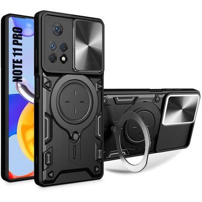 Protective Case - E.F.CONNECTION - for Xiaomi Redmi Note 11 Pro - Black - Rigid - Sliding