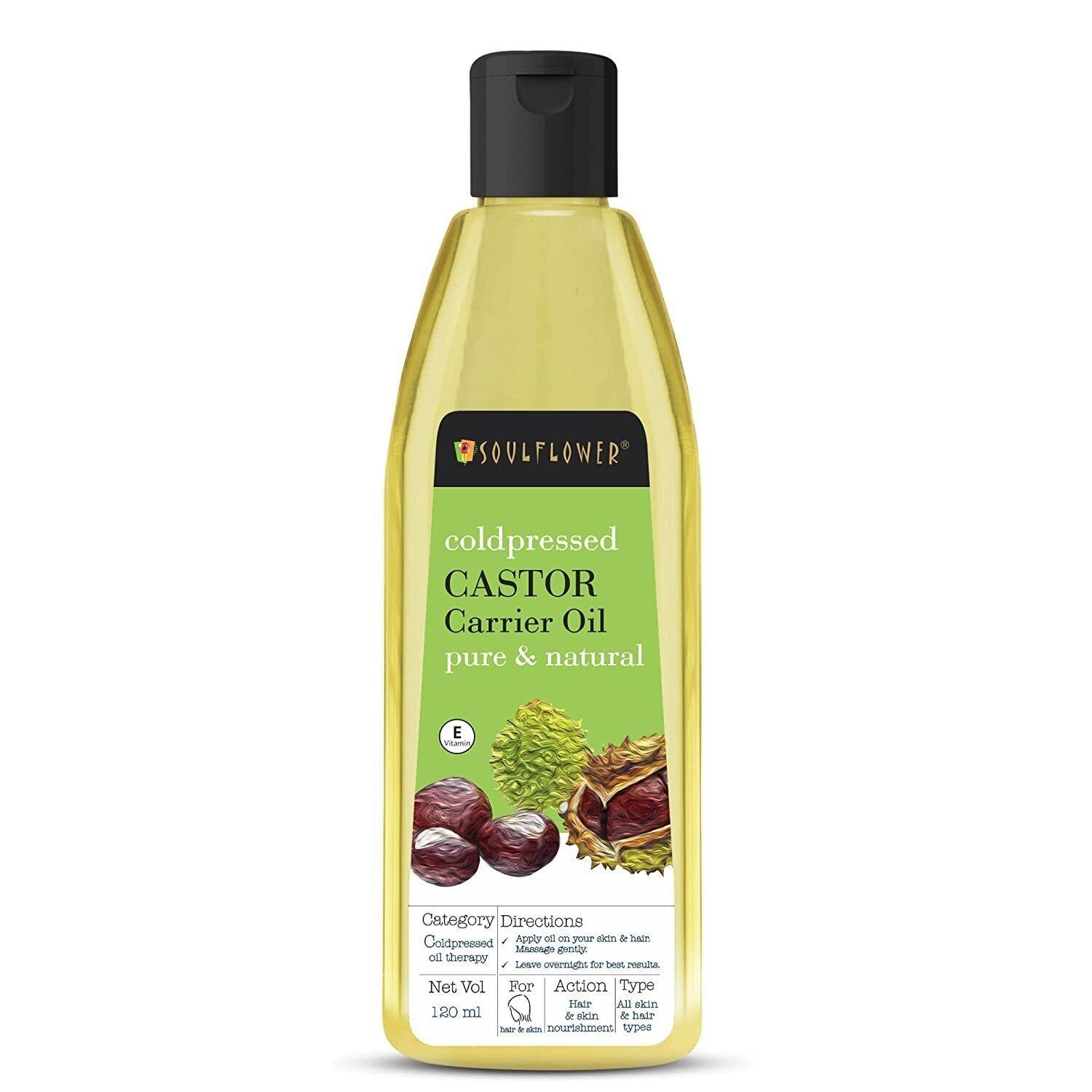 Soulflower Organic Castor Hair Oil For Hair Growth & Stronger yH638 ZZ548 120 ml