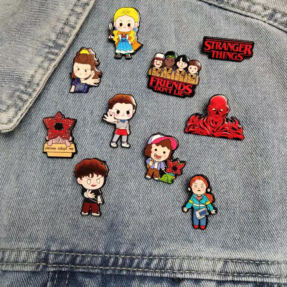 Stranger Things Pin Set Creative Cartoon Vecna Eleven Will Brooch Backpack Decoration Gift