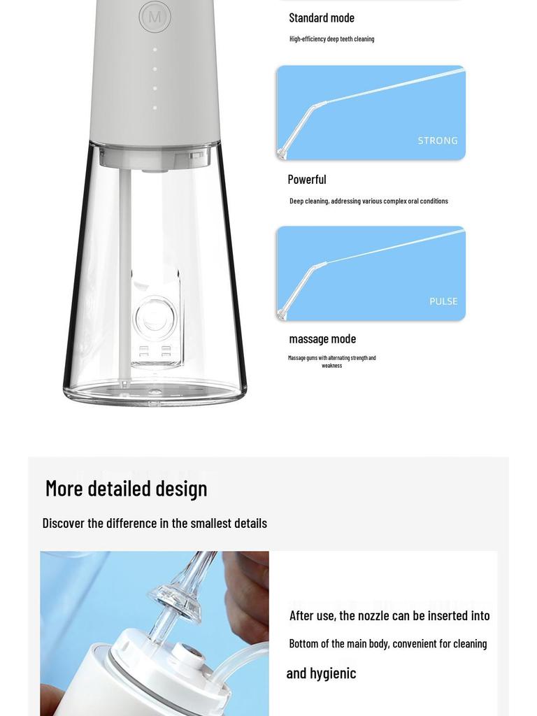 Portable Dental Water Flosser for Calculus Removal and Teeth Cleaning with Battery-Powered Oral Care Scaler