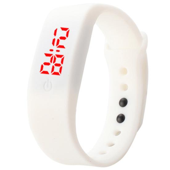 Children Silicone Strap LED Display Sports Bracelet Electronic Digital Watch белый