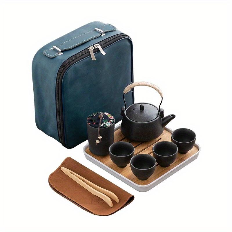 

1 комплект чайного сервиза кунг-фу 1 горшок 4 чашки чайные тарелки чайные канистры портативные сумки дорожные чайные сервизы кунг-фу уличный портативный чайный сервиз чайная посуда