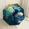 1PC peacock feathers Automatic Open/Close Umbrella Compact Folding Umbrella with 8-Rib Shaft lightweight esign, Highquality Fabric1150A