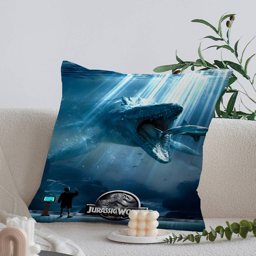 Movie Jurassic Park Dinosaur World Jurassic World Pillow Cover for Bedroom Room and Living Room Sofa Decorative Cushion Cover
