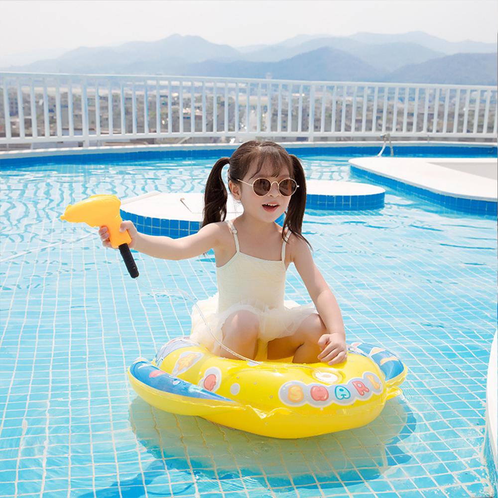 Baby learns to swim inflatable seat with handle and interactive swimming ring with water gun