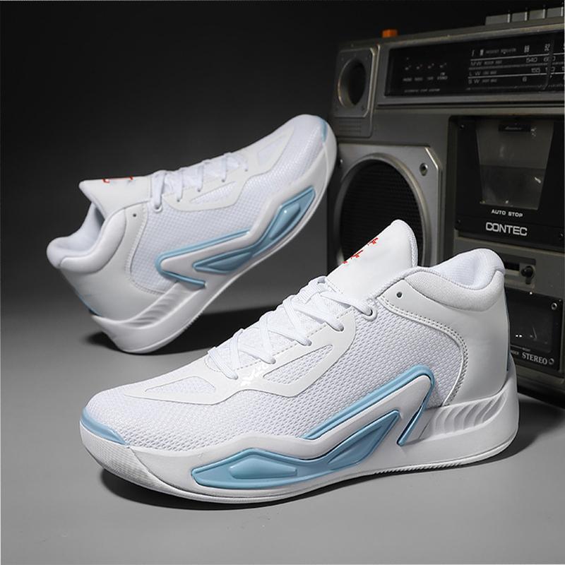 Lightweight Sports Shoes for Men and Women With Shock Mesh Surface Breathable Anti-slip Wear-resistant Basketball Shoes