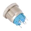 2Pcs Push Button Switch 4Pin 19mm Round Flat Head Stainless Steel Shell with Light IP65