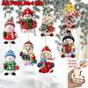 6/8 Stück Vintage Holz Weihnachtsmann 2D Flach Weihnachtsbaumschmuck Niedlicher Weihnachten Hängender Schmuck Winter Haus Party Zubehör