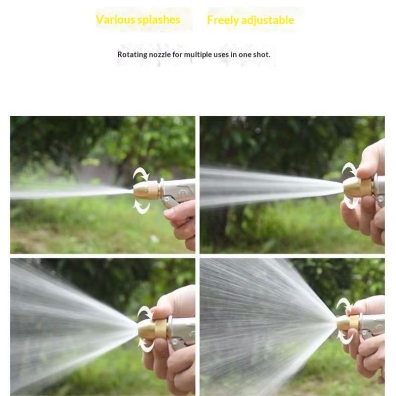 High Pressure Car Washer Spray Gun Metal Nozzle Adjustable Water Flow Sprinkler for Pet Bath Garden Irrigation Use