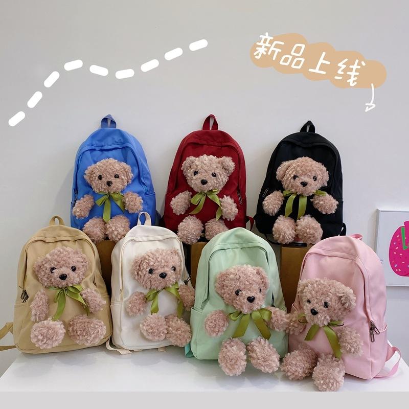 Internet Celebrity Cute Bear Doll Backpack Female 2025 New Student Bag Personalized Versatile Casual Backpack