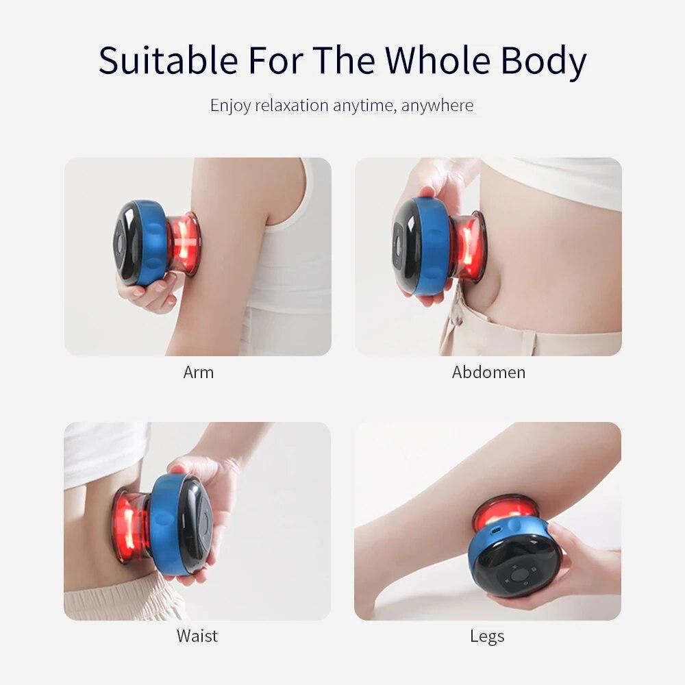 6 Gear Electric Vacuum Cupping Massager Suction Cup Gua Sha Anti Cellulite Therapy Massager Infrared Heating Slimming Massager