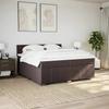 Box Spring Bed with Mattress Dark Brown 200 x 200 cm Fabric
