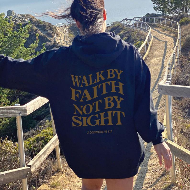 WALKBY FAITH NOTBY SIGHT Women Letter Print Sweatshirt Hoody Hoodies Solid Long Sleeve Brand Casual Ladies Top Fashion Streetwear Clothing