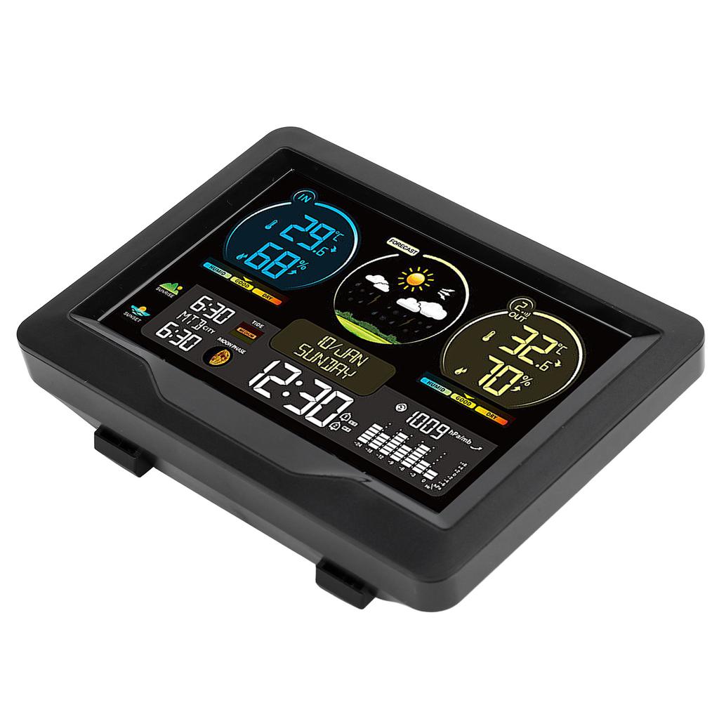 Digital Weather Thermometer Weather Wireless Temperature Humidity Monitor with Electric Sunup