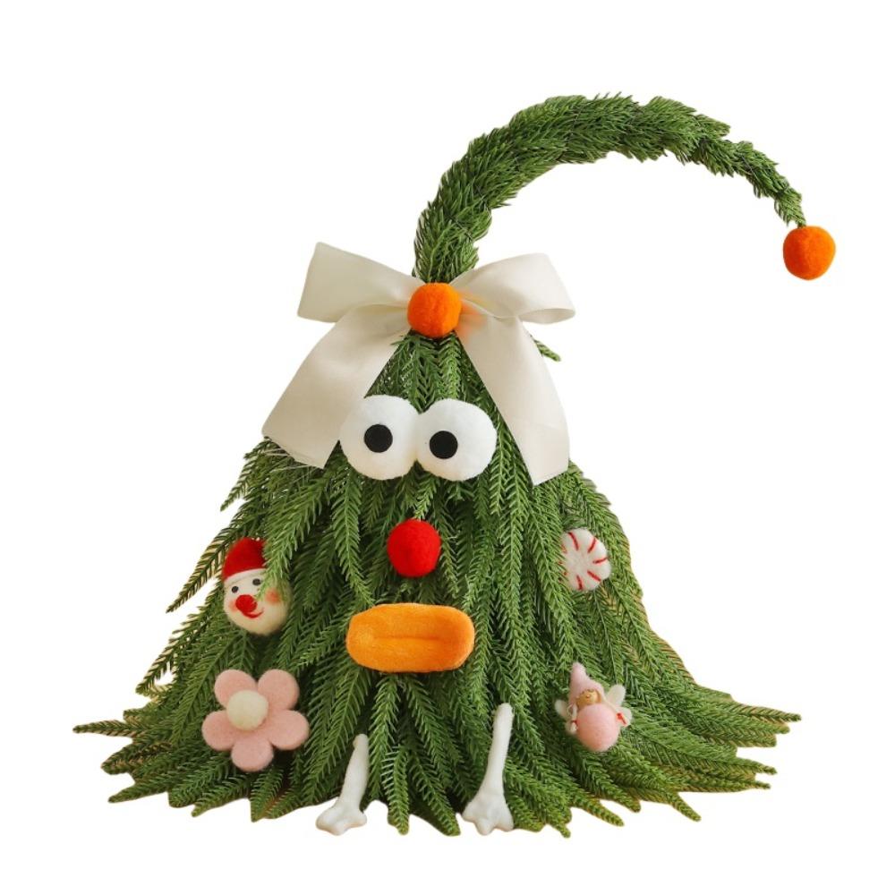 Crooked Neck Christmas Tree Ornaments Cute Christmas Decorations Fashion Mini Snow Pine Tree  Party