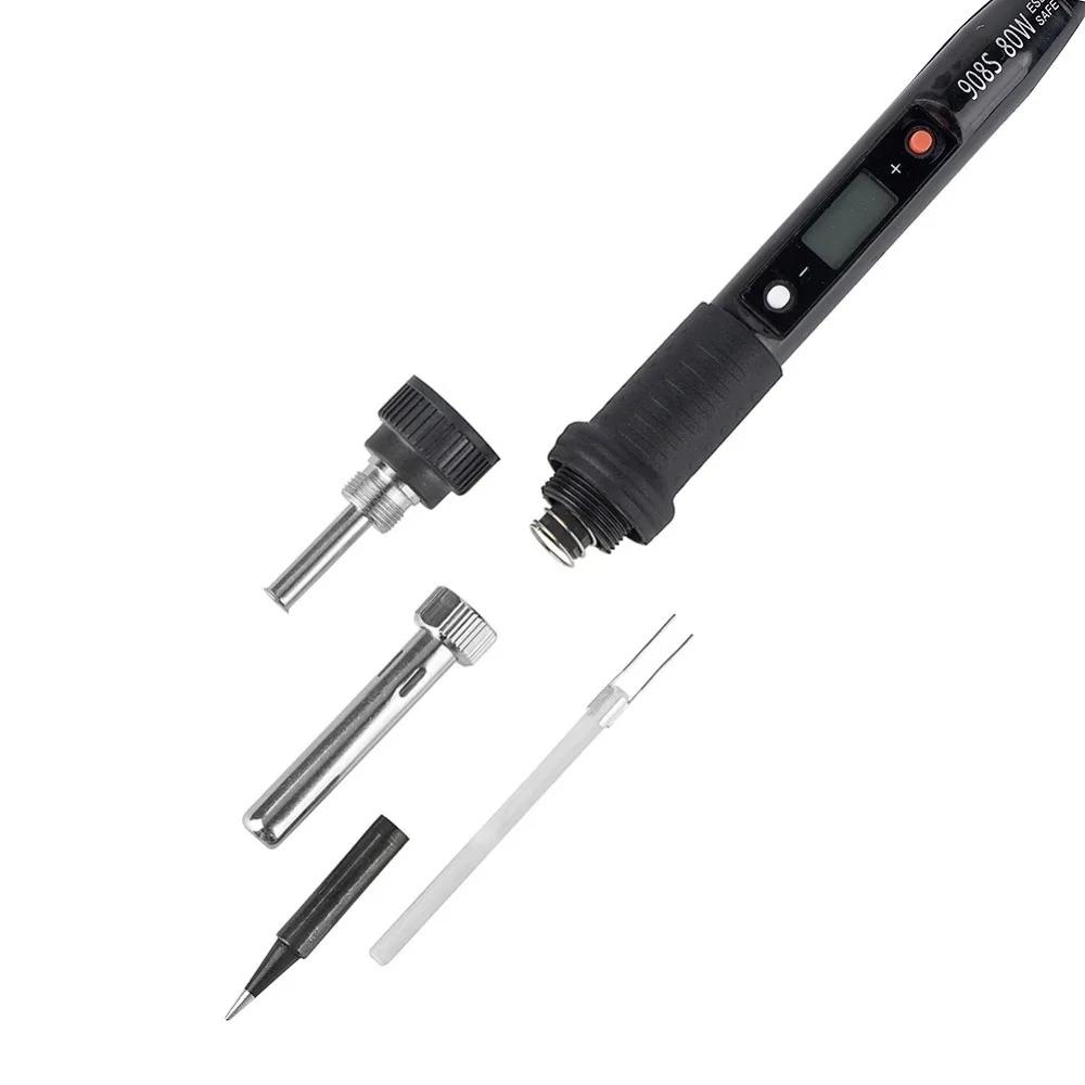 Digital 80W Adjustable Temp Electric Soldering Iron 110V 220V LCD Display Repair Tool Solder Rework Tips Welding Kit