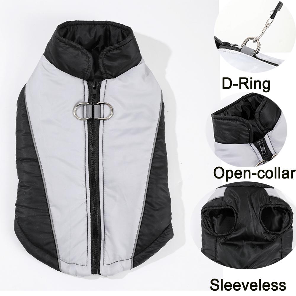 Winter Small Dog Clothes Reflection Puppy Vest Jacket Prevention Cold Warm D-Ring Pug Coat Waterproof Autumn Padded Pet Overalls