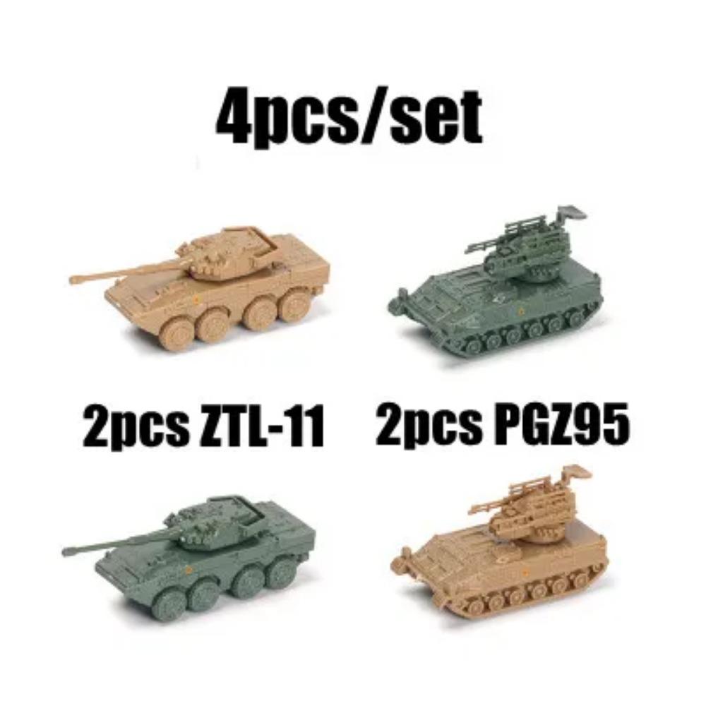

4D 1/144 Танк Боевая машина пехоты Ракетная установка Готовая модель 4 шт./набор Миниатюрная модель военного оружия Игрушка