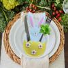 Easter Knife Fork Holder Pocket Rabbit Eggs Bunny Cutlery Bag for Easter Party Table Decor Tableware Cover Ornaments