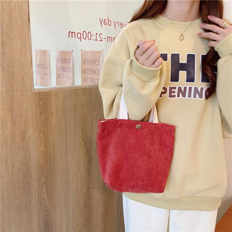 Retro Lunch Bag, Fabric Bag Fashion Velvet Bag - Casual and Versatile Handbag, Mini Women's Small Tote Bag,