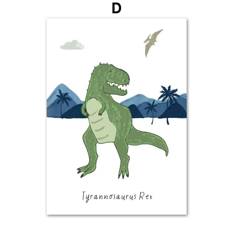 Cartoon Dinosaurier Dschungel Kawaii Dino Babyparty Poster Kinderzimmer Leinwandgemälde Wandkunst Druck Bild Kinder Kinderzimmer Dekor