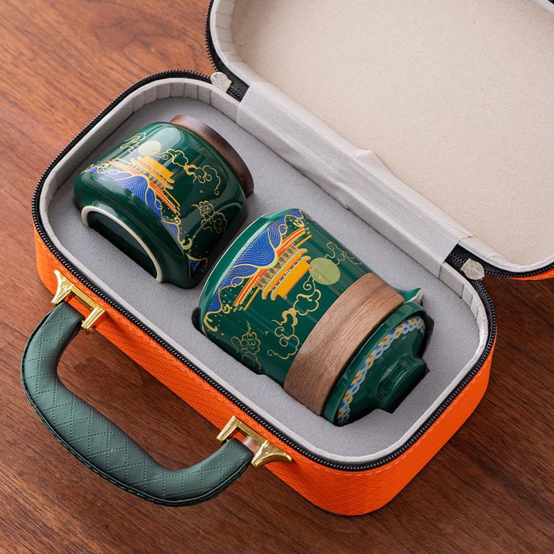 Travel Tea Set, Outdoor Portable Celebration Souvenirs, High-end Gifts for Leaders, Teachers, Fathers, Guochao Business