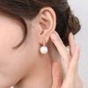 Fashion Pearl Earrings for Women 925 Silver Jewelry with Zircon Gemstone Gold Color Drop Earrings Wedding Party Gift Accessories