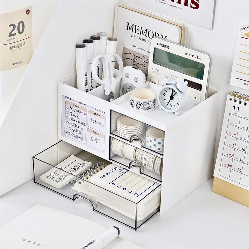 Unterteilte Aufbewahrungsbox im Schubladenstil, Kosmetikaufbewahrung, Schreibtisch-Schreibwaren-Organizer, Mehrschichtige stapelbare Aufbewahrungsbox