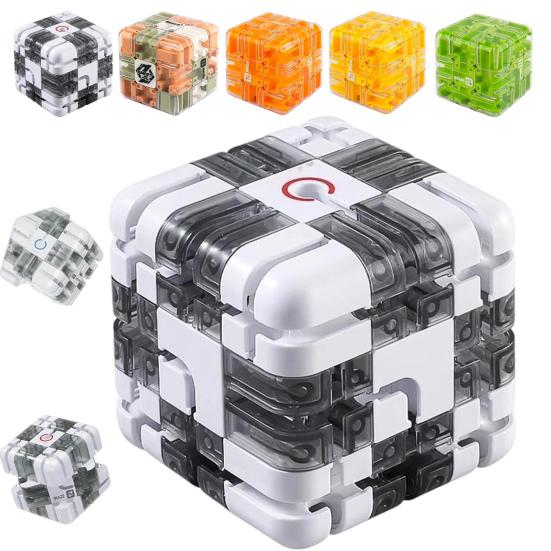 2Pcs Rolling Ball Maze Cube Kids Brain Teaser 3D Puzzle Maze Cube Toddlers Stress Relief Logical Thinking Training Bead Maze Educational Toy