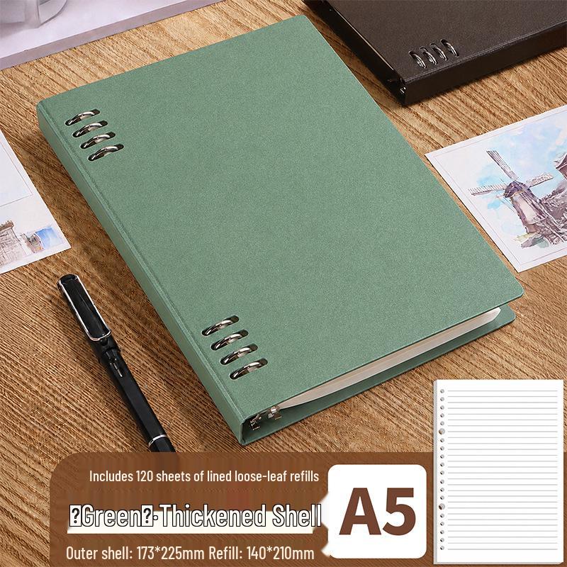 Custom Logo A5 Loose-Leaf Notebook - DIY Cover, High-Quality Printing, Lined Pages, Assorted Colors.