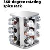 360-Degree Rotating Stainless Steel Spice Rack, Spice Jars, Multi-Compartment Spice Rack, Kitchen Storage