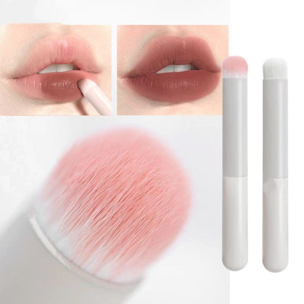 1 st Bärbar Round Head Mini Läppborste Bärlock Läppstift Borste Concealer Brush Girl Lip Gloss Smudge Makeup Brush ZPG