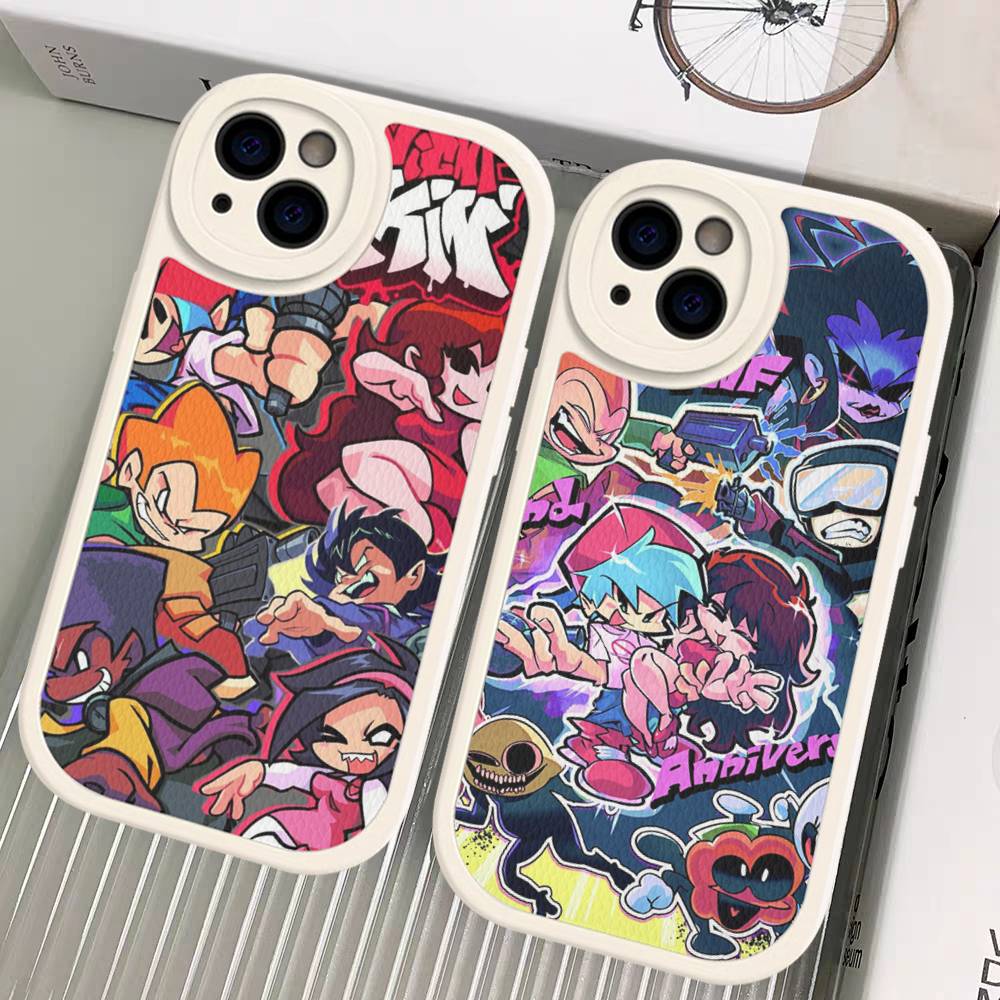 Music Game Friday Night Funkin Phone Case For IPhone 16 15 14 13 12 11 Pro Max Plus Soft Leather Cover