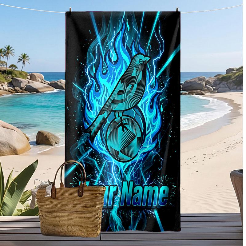 Norwich City Personalized Printed Beach Towel Soccer Logo Support Custom Name Text Absorbent Towel For Sport Travel Special Gift