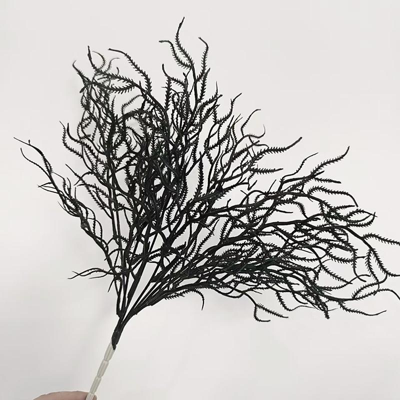 

Хэллоуин Черная Серия Сделай Сам Пластик Готика Имитация Цветочных Веток Аранжировка Реквизит Цветочная Композиция Украшение 8 Стилей 1pcs