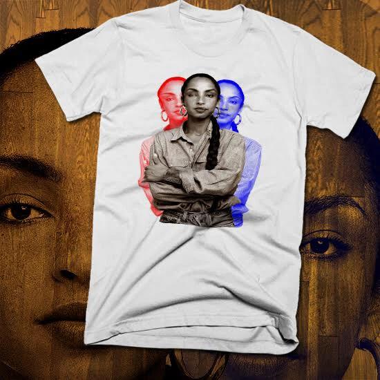 Sade T-Shirt Two Toned Design 80s Retro Music Tee, R&B music, soft cotton, S-3XL 2XL