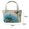 Aadahai Canvas Handbag, Fabric Tote Bag, Cotton-Linen Tribal Style Storage Bag with Double-Sided Embroidery and Coin Purse (White)