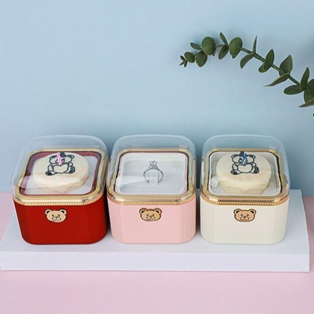 Automatic Bear Flip Ring Box Romantic Surprise Mechanism Box  Anniversary Celebration