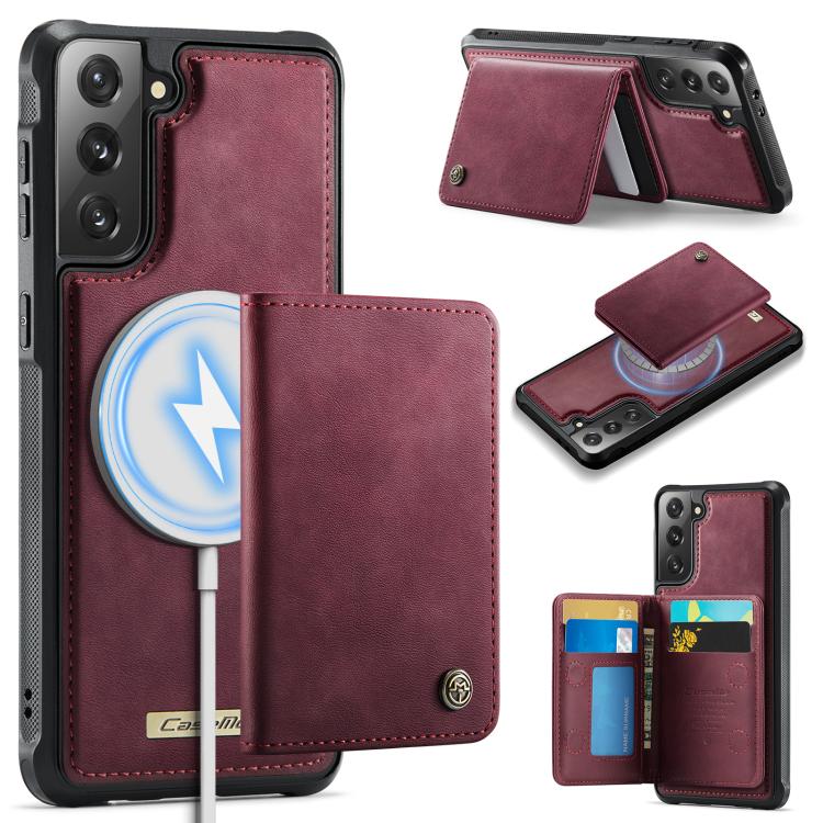 CaseMe Me80 Magnetic RFID Wallet Phone Case For Samsung Galaxy S24 FE 5G, Detachable Multi Card Slot Kickstand Anti-Theft Cover