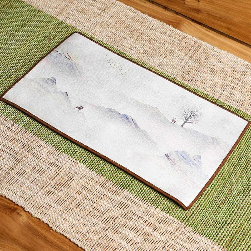 Chinese Painted Super Absorbent Dish Towel Tea Cleaning Tea Towel Tea Napkin Hand Towel Table Mats