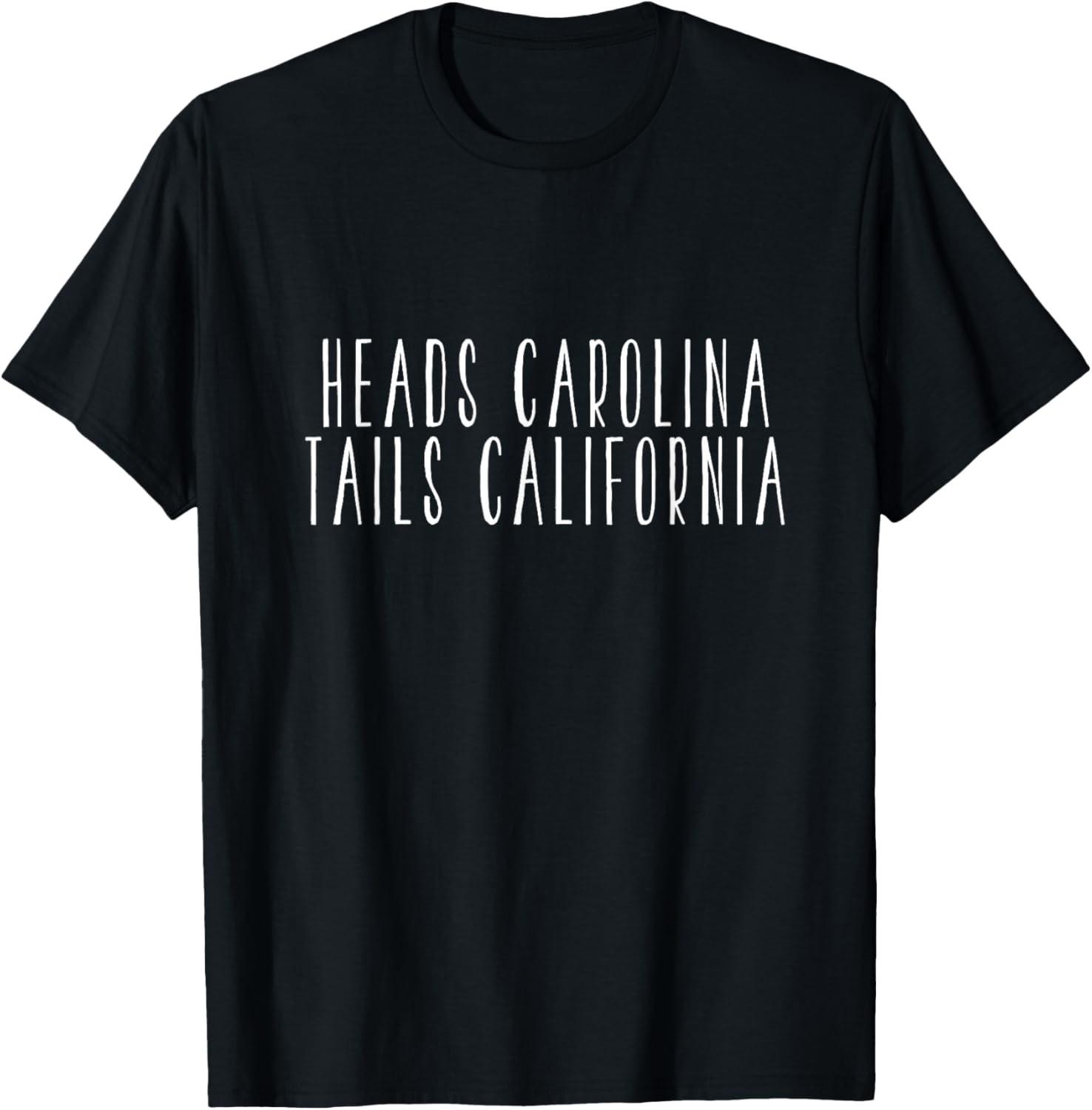 Heads Carolina Tails California Novelty T-Shirt S